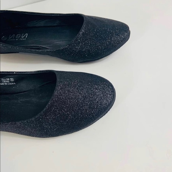 Brand New Size 6 Women’s Black Glitter Flats - Picture 6 of 7